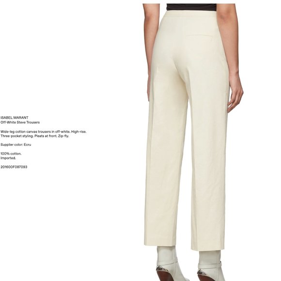 ISABEL MARANT Off-White Steve Trousers - Picture 3 of 5